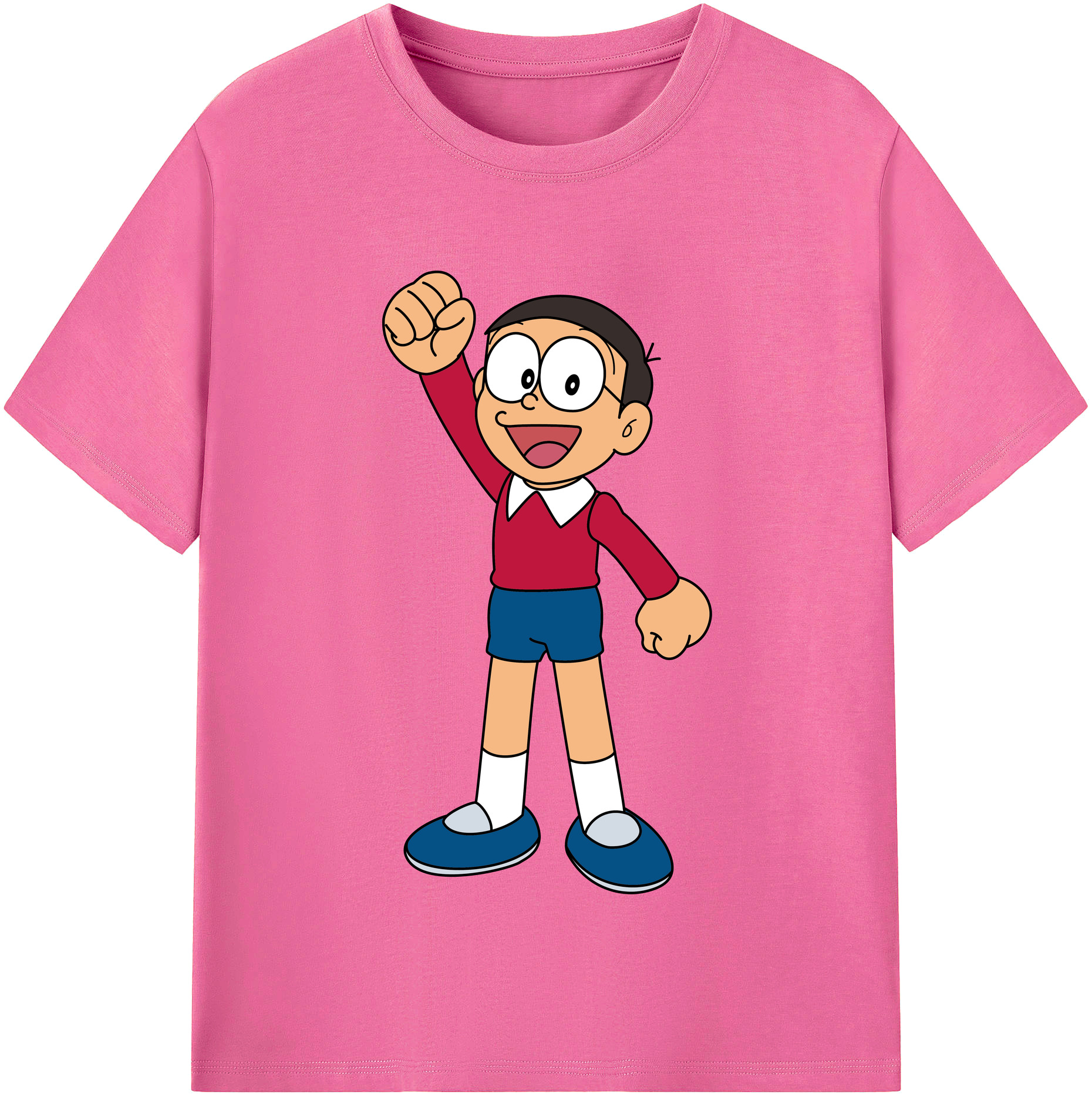 （画像用） ドラえもん 野比 のび太 Doraemon Nobita Nobi レディースカジュアルプリントTシャツ（綿100％）